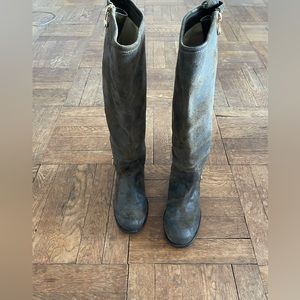 Never worn Jimmy Choo distressed khaki/brown knee high boots